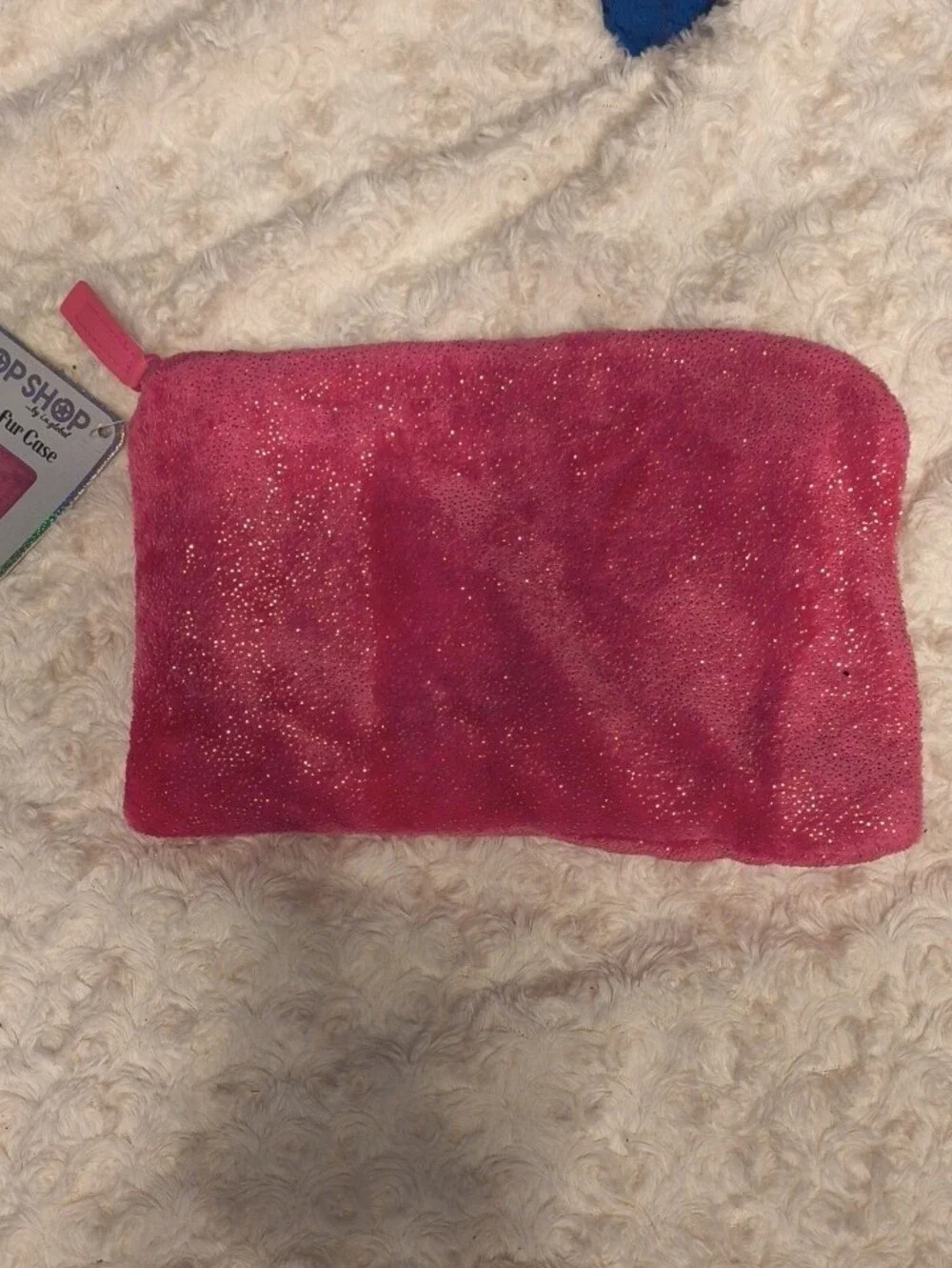 Glitter Fur Case Cosmetic Bag - Pink